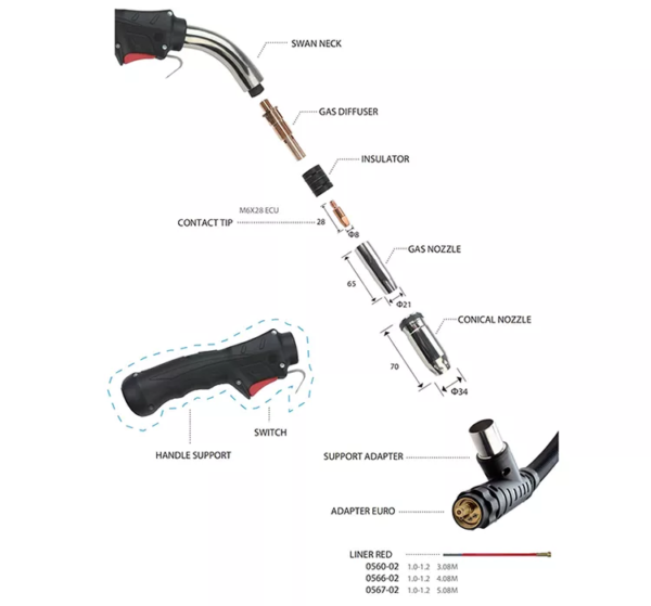 Fume Extraction Welding Torch