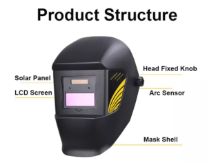 Black Solar Power Auto Darkening Argon TIG MIG Electronic Headgear Welding Helmet