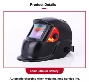 Black PP Material Good Quality Auto-Darkening Solar Powered Cheap Welding Helmet