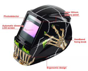 Decals Large View True Color Full Face Solar Power Auto Darkening Safety Stickers Welding Helmet