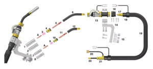 CO2 Air Gas Cooled New Robot MIG Gun